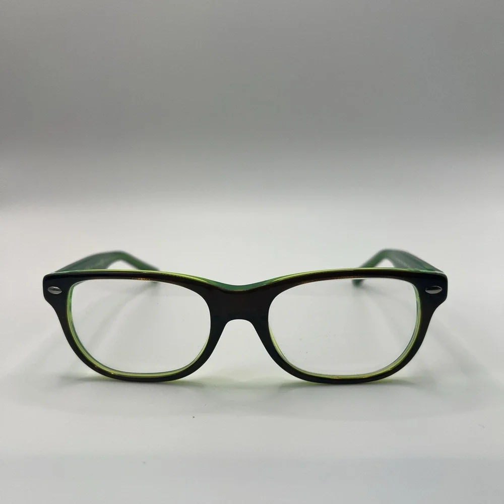 Ray-Ban RB1555 3665 Youth Eyeglasses Black Green Frames 46-16-125 Flex Hinges